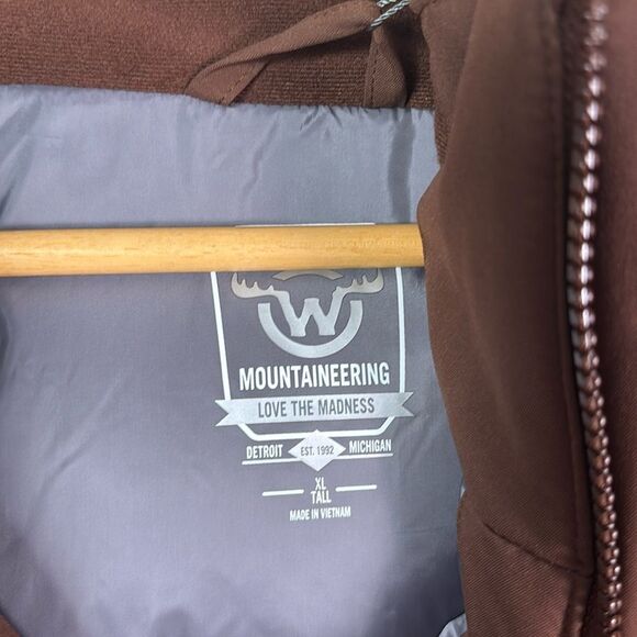 NWT New Moosejaw Brown FullZip Duck Down Filled Parka Adjustable Hood Size XLT - Picture 3 of 15